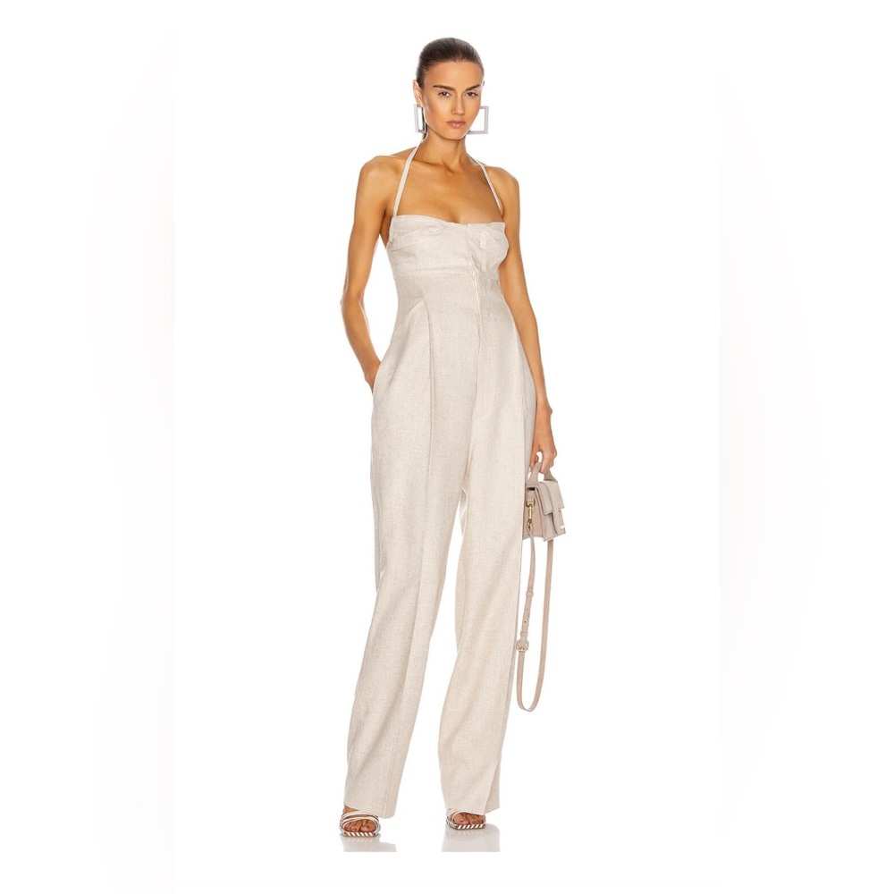 Jacquemus cream Halter Jumpsuit